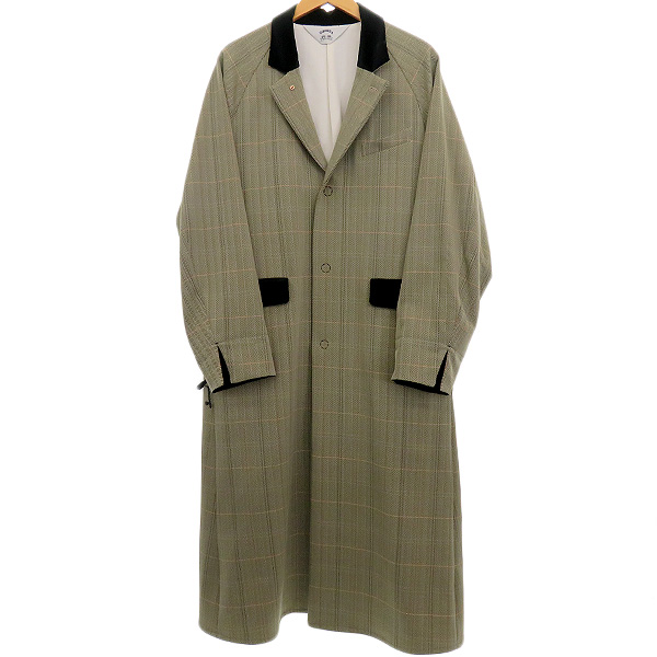 SUNSEA POLYYS TWEED HERRINGBONE COAT