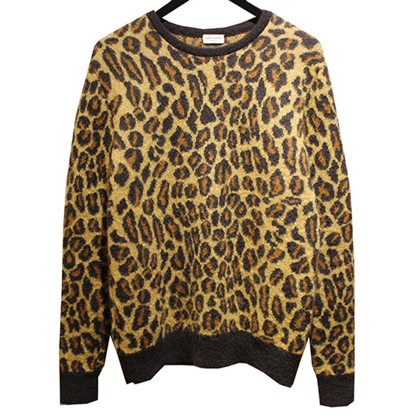 SAINT LAURENT PARIS サンローランパリ 15AW Leopard Mohair Knit 459938 Y1UC1 レオパードモヘアニットプルオーバーセーター