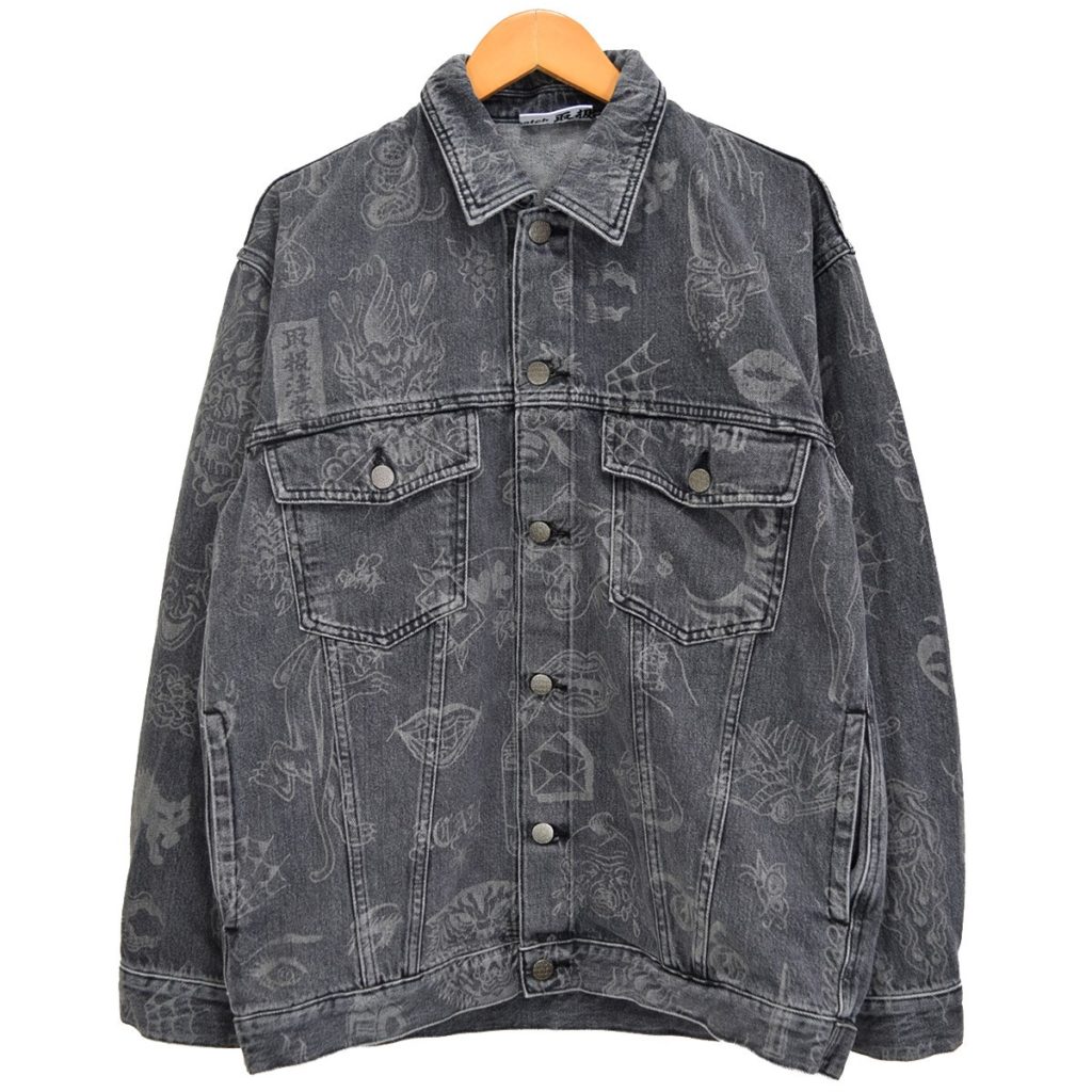 black eye patchのTATOO FLASH DENIM JACKETメンズ