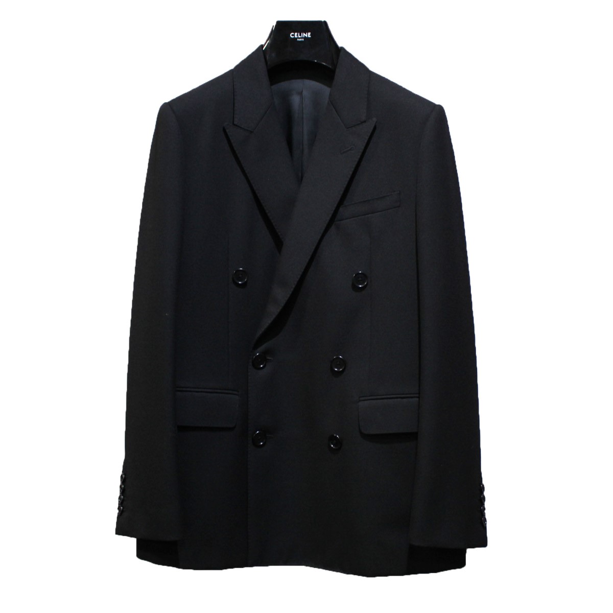 CELINE ダブルブレストテーラードジャケット　ネイビー　エディ期 CELINE ダブルブレストテーラードジャケットネイビーエディスリマン