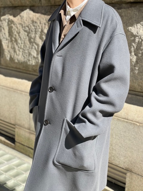 AURALEE/オーラリー】DOUBLE CLOTH LIGHT MELTON SOUTIEN COLLAR COAT