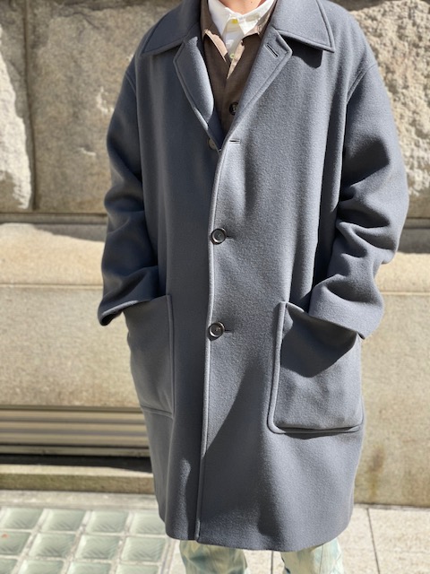 オーラリー　DOUBLE CLOTH SOUTIEN COLLAR COAT