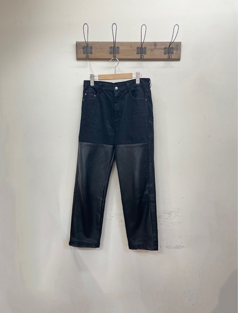 stein Leather Combination Denim Jeans