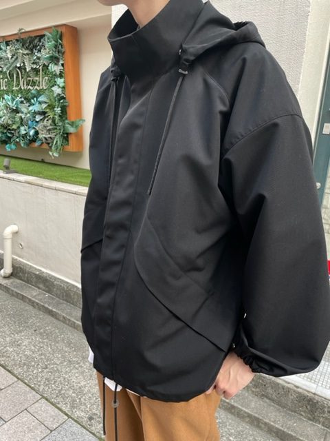 オーラリー WOOL MAX CANVAS HOODED BLOUSON 1 黒