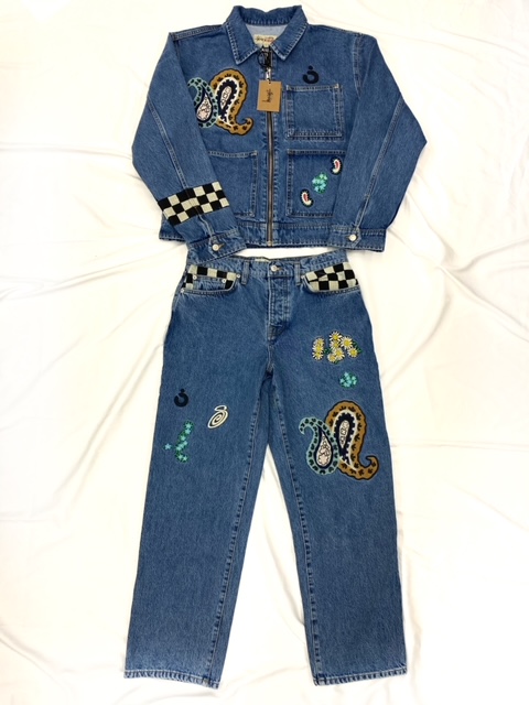 STUSSY×NOMA t.d. 】DENIM ZIP WORK JACKET BIG OL JEAN STONE WASH  