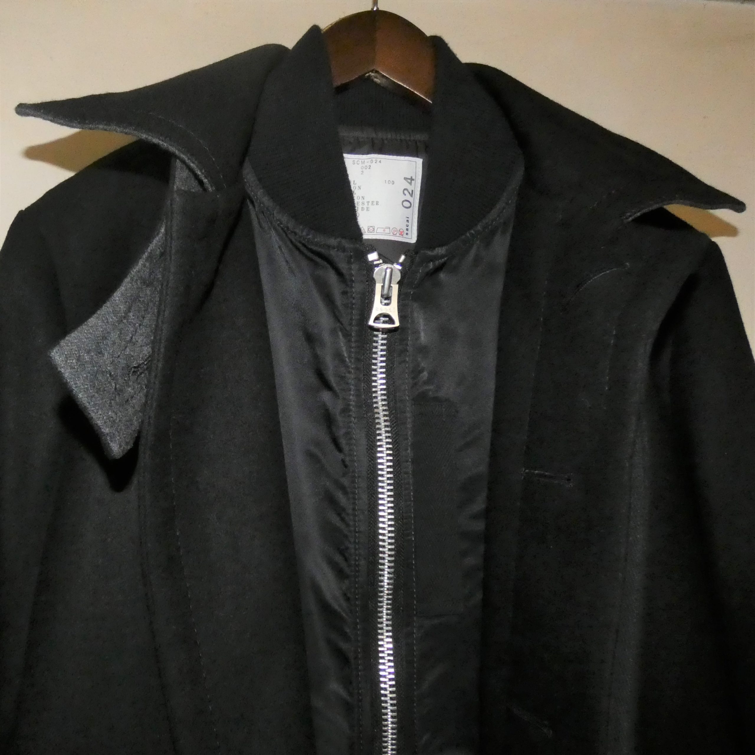 sacai✨パデットツイード ステンカラーコート 厳つく