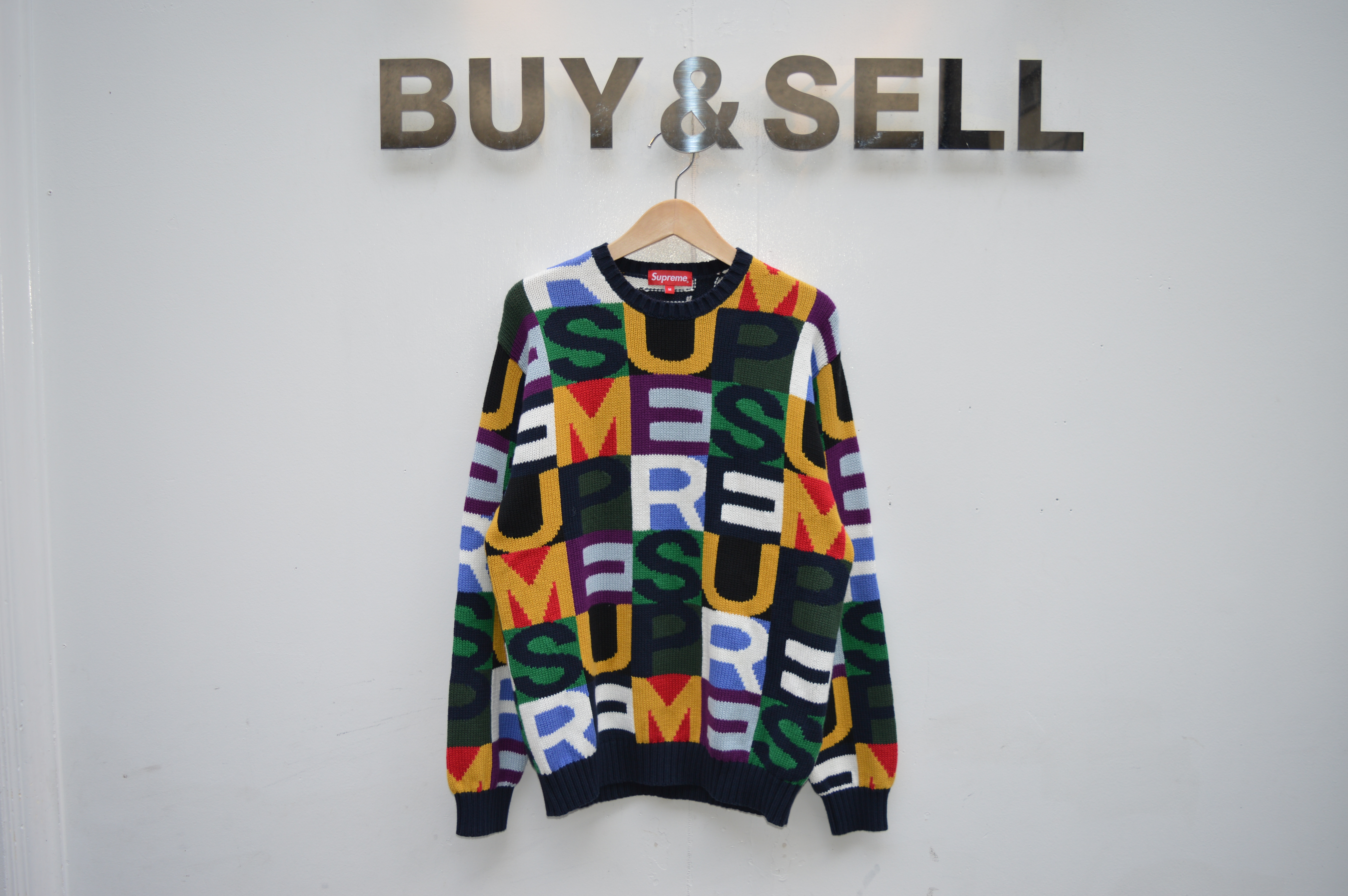 supreme big letters sweater