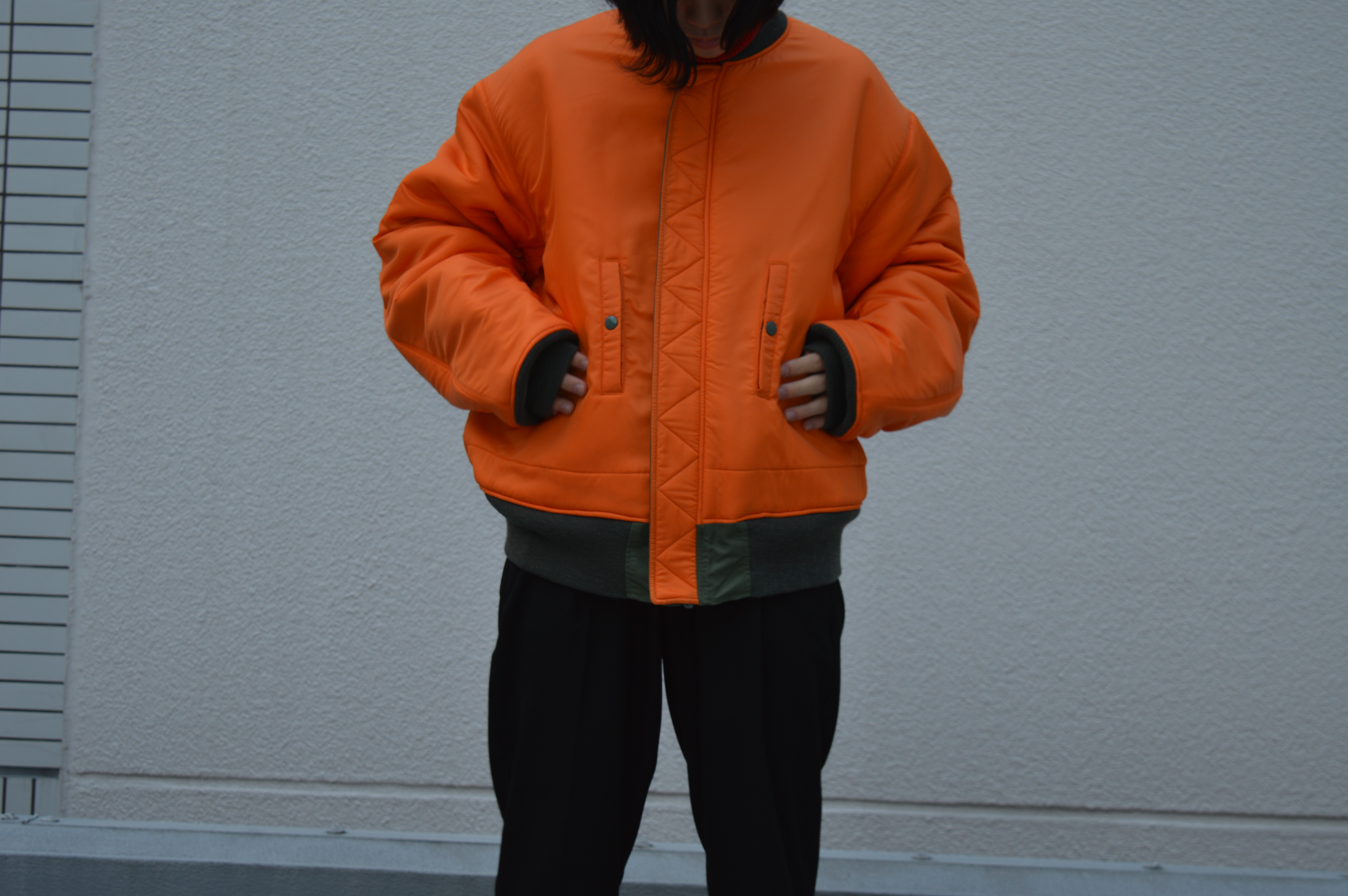 UNUSED - Orange × White 柄MA-1 | gulatilaw.com