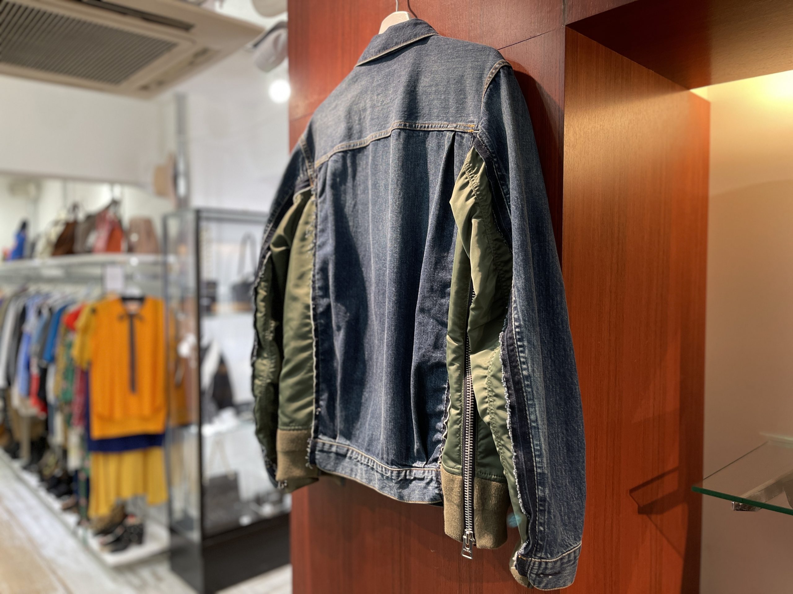 約46ｃｍsacai  Denim MA-1 jacket