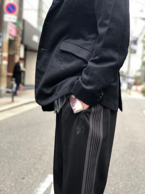 Needles トラックパンツ ストレート ブラック グレー