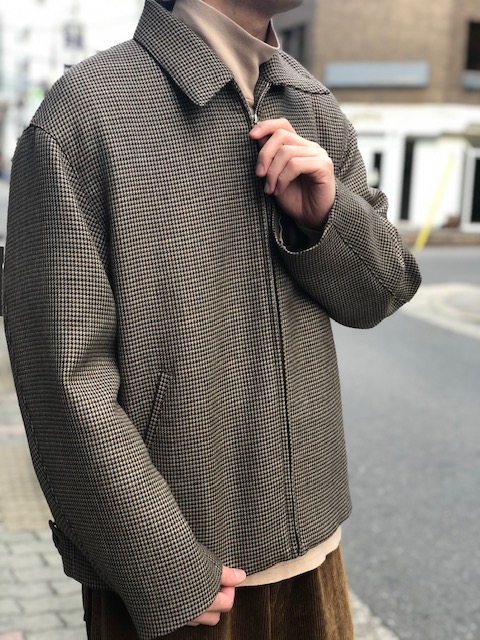 オーラリー  ハウンドトゥース　ダブルフェイスコート　18AW