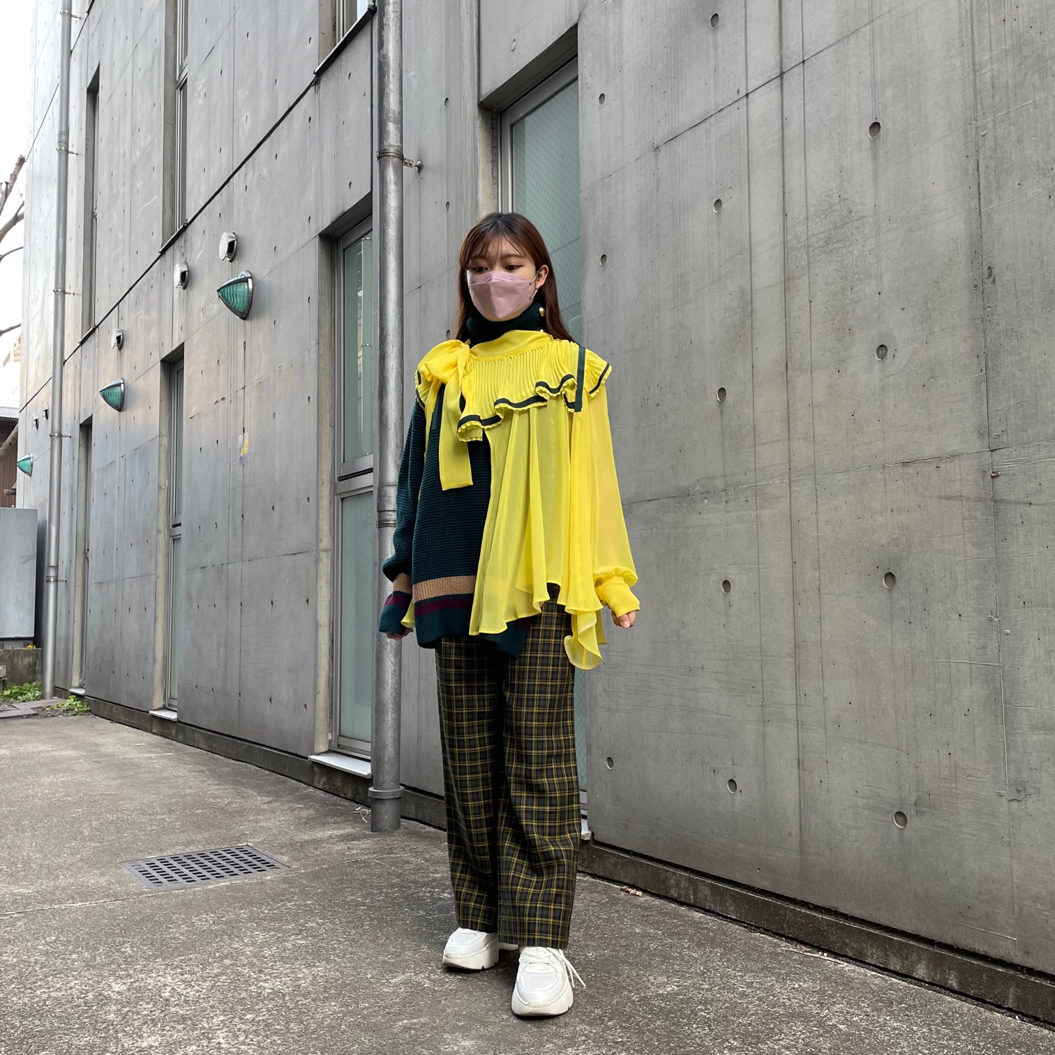 20AW sacai 異素材 ドッキング ニット シャツ プルオーバー 2 sacai  