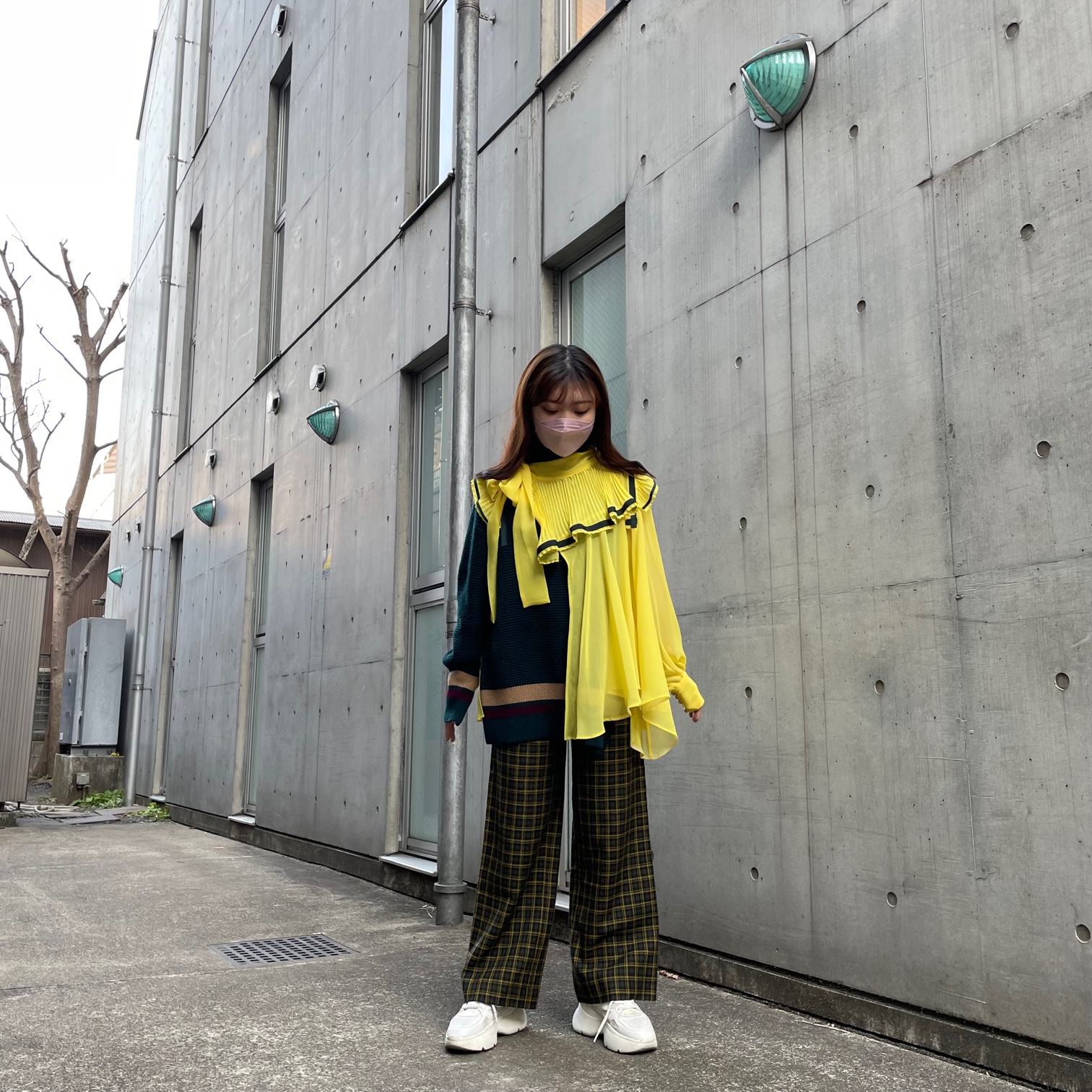 安中さん sacaiサカイ コントラストパネル タートルニット セーター