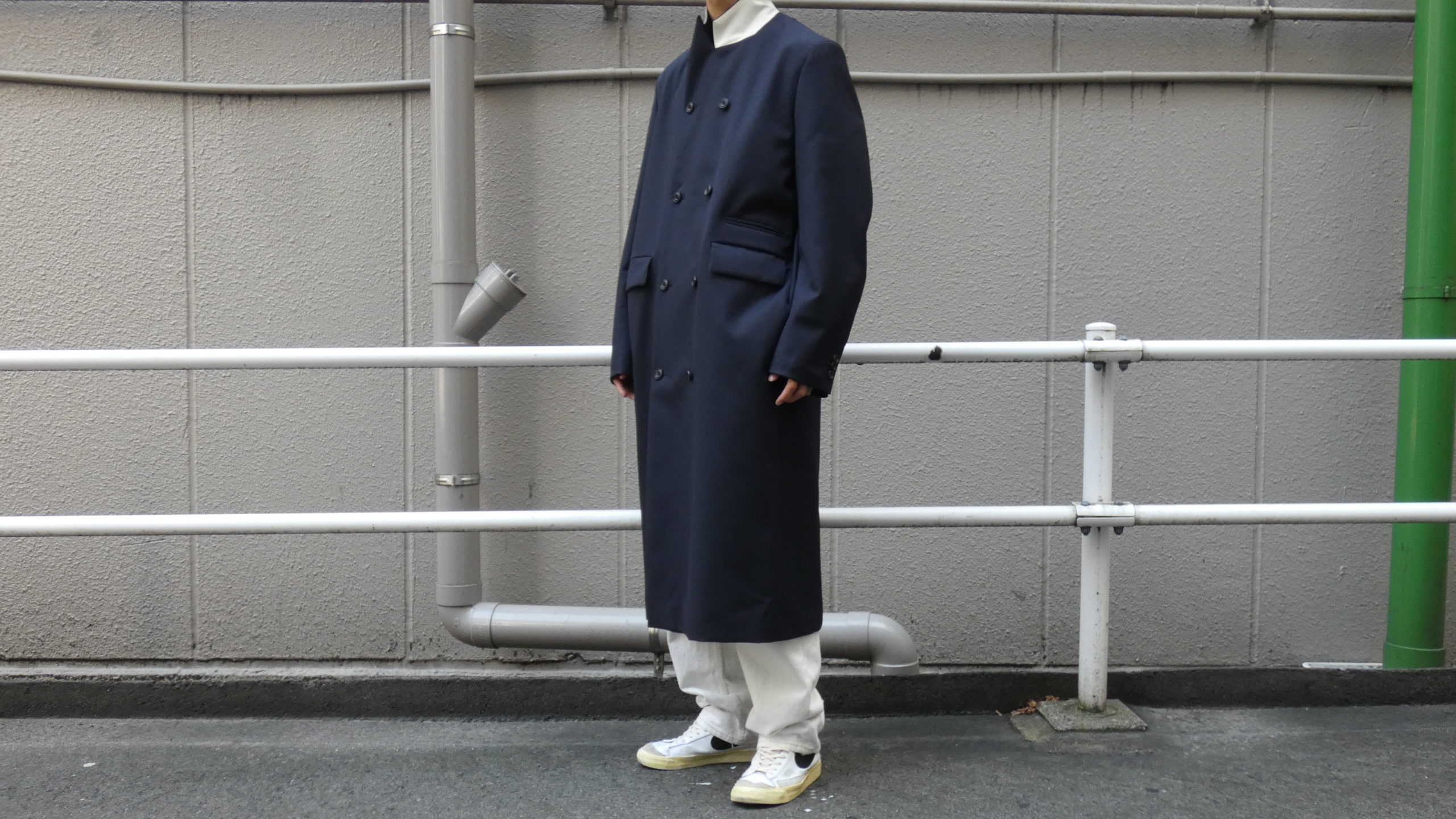 SUNSEA/サンシー】Navy Double-Breasted Coat【買取入荷情報  