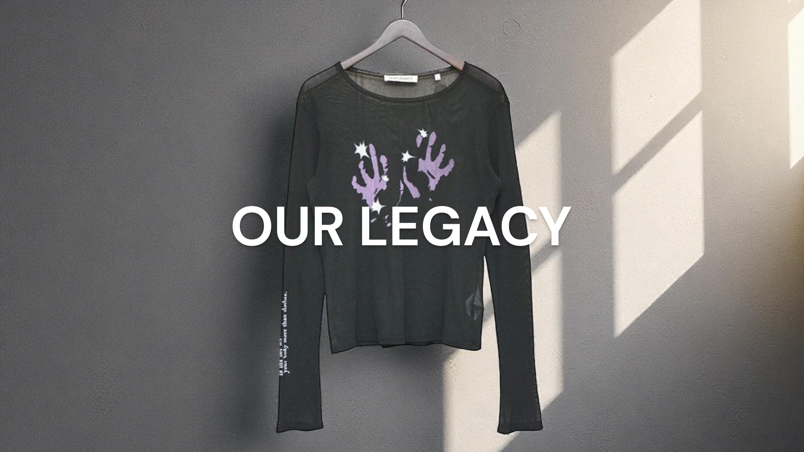 新入荷】OUR LEGACY SUPER SLIM LONGSLEEVE Lilac Taste Of Hand Print 