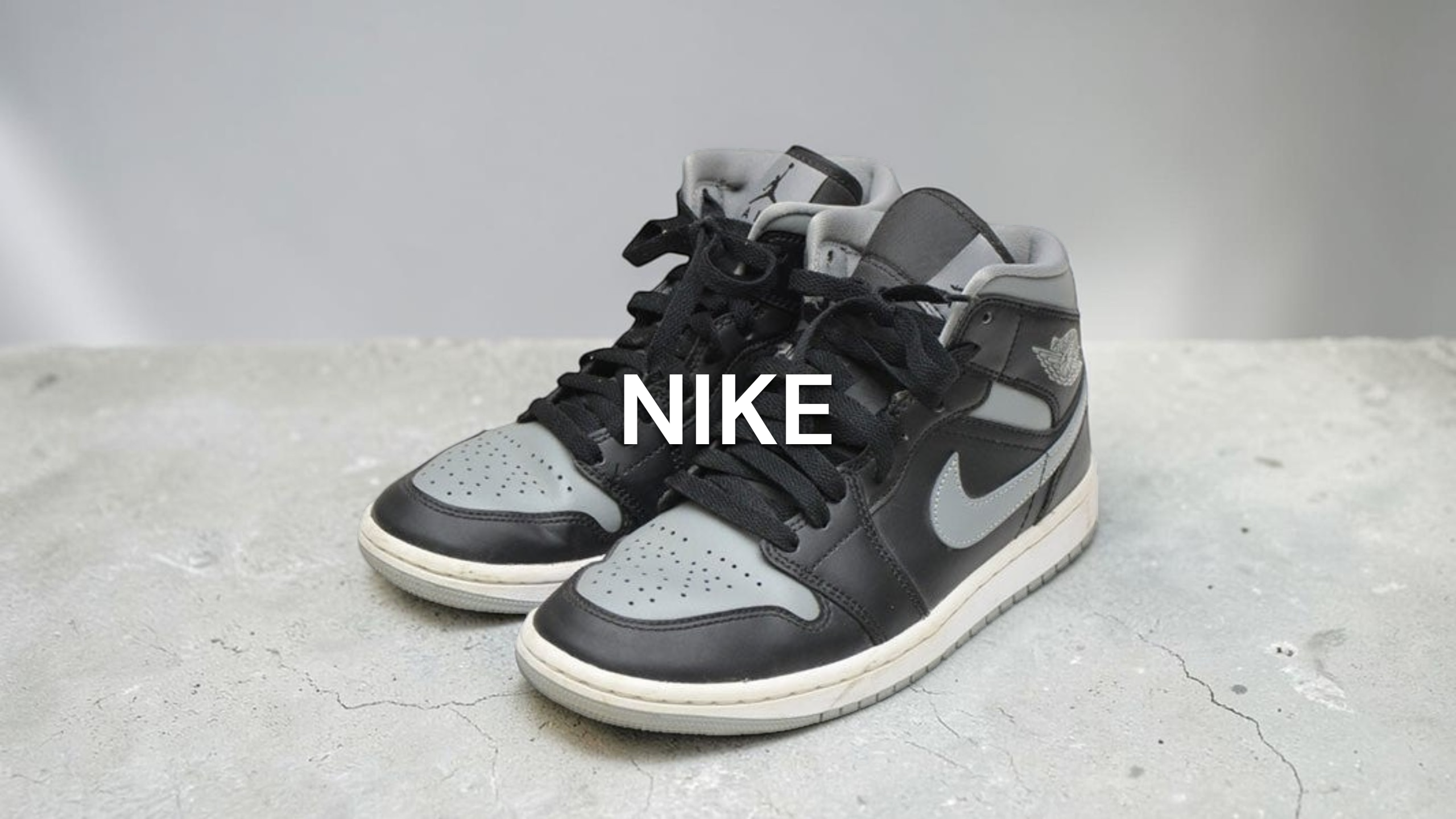 新入荷】NIKE Air Jordan 1 Mid エアジョーダン1 ブラック×グレー 24cm