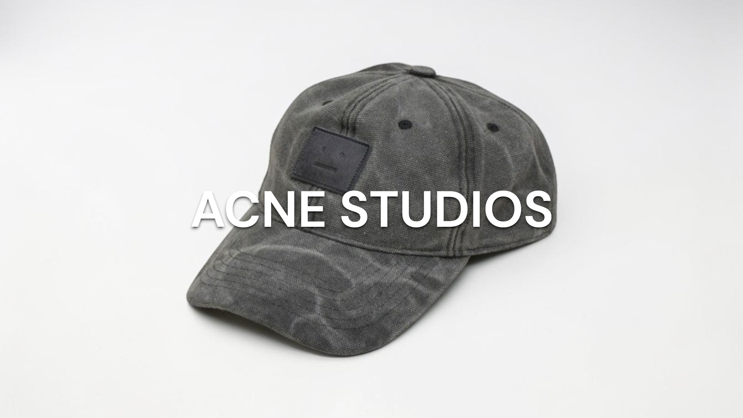 Acne Studios レザーFACEパッチキャップ　キャップ 新入荷】ACNE STUDIOS(アクネストゥディオズ) フェイスパッチキャップ