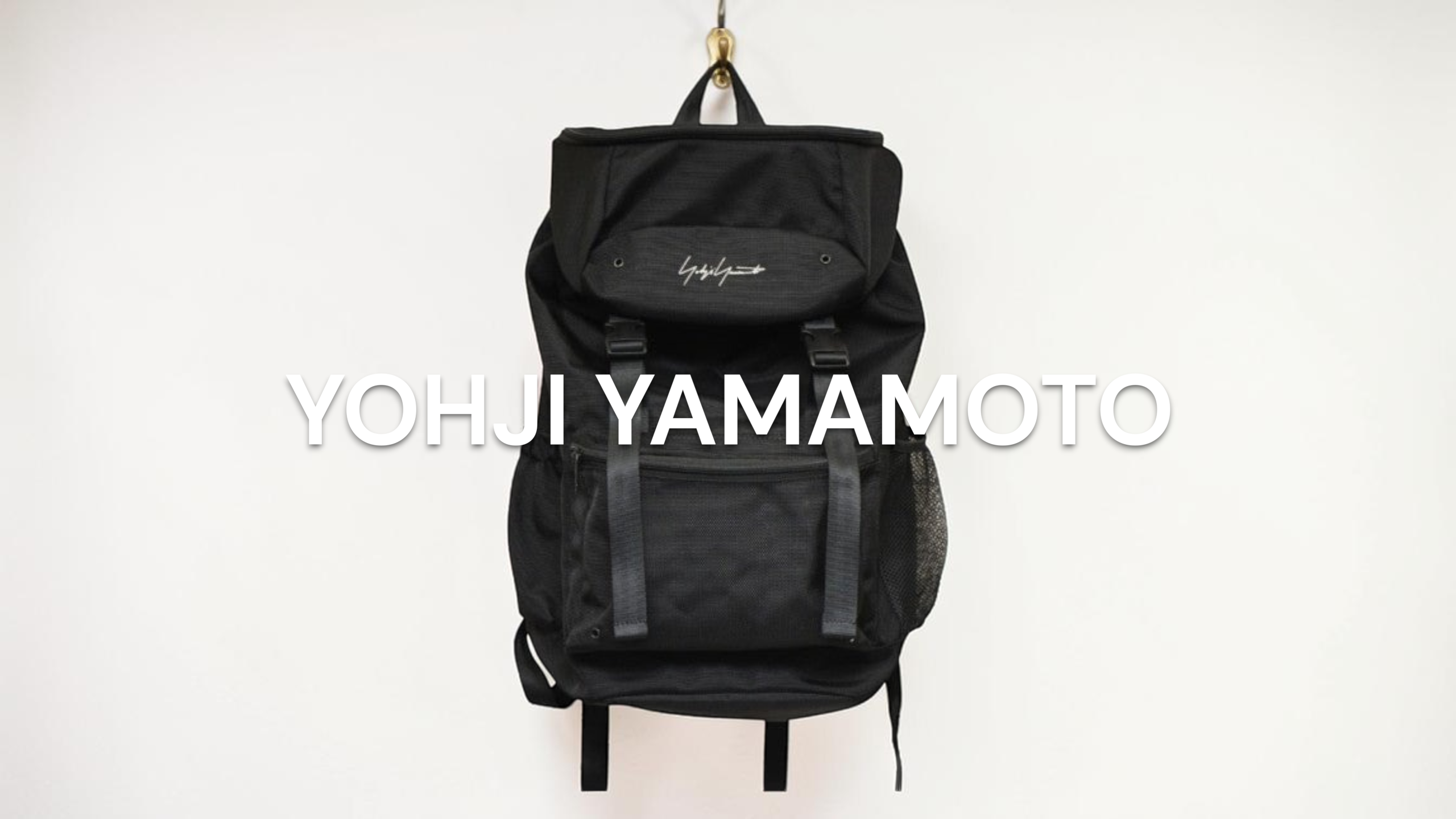 ヨウジヤマモト　ブラック リュック バックパック　ナイロン 新入荷】YOHJI YAMAMOTO(ヨウジヤマモト) YY SIGNATURE NYLON BACKPACK