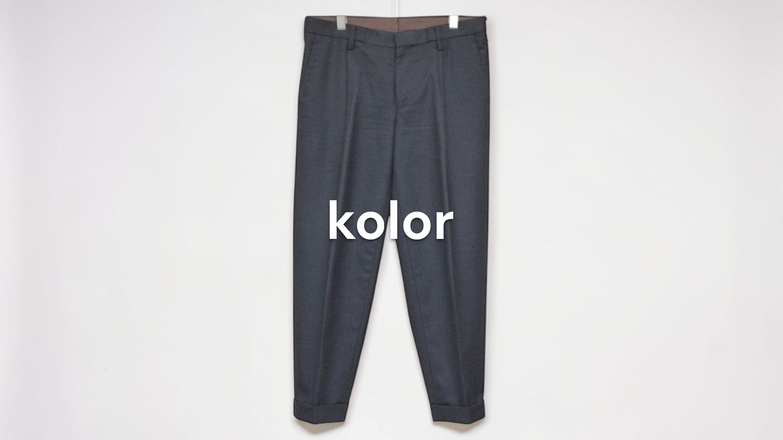新入荷】KOLOR(カラー) 2021AW ウールタックスラックスパンツ ネイビー