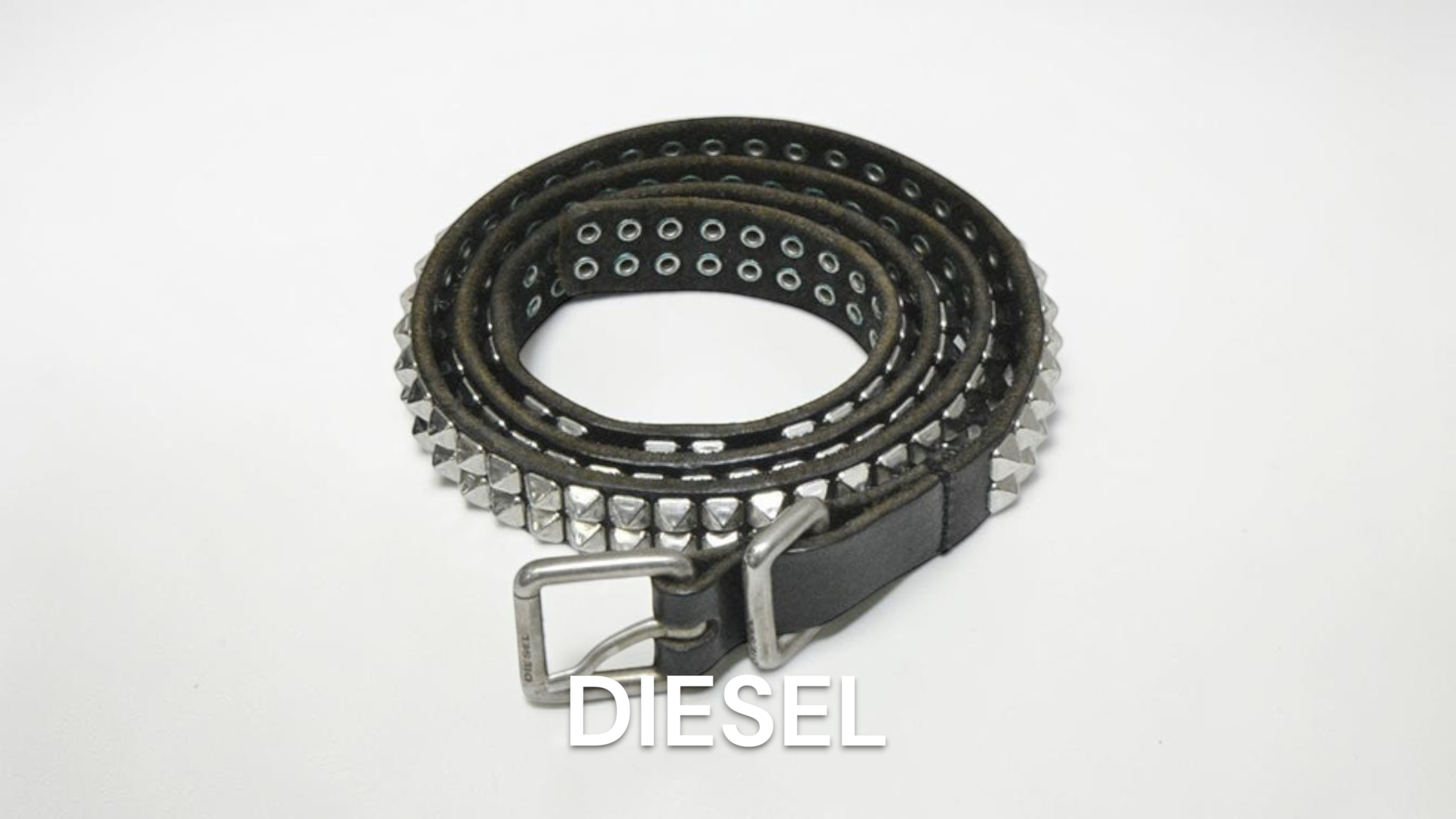 新入荷】DIESEL(ディーゼル) スタッズレザーベルト ブラック