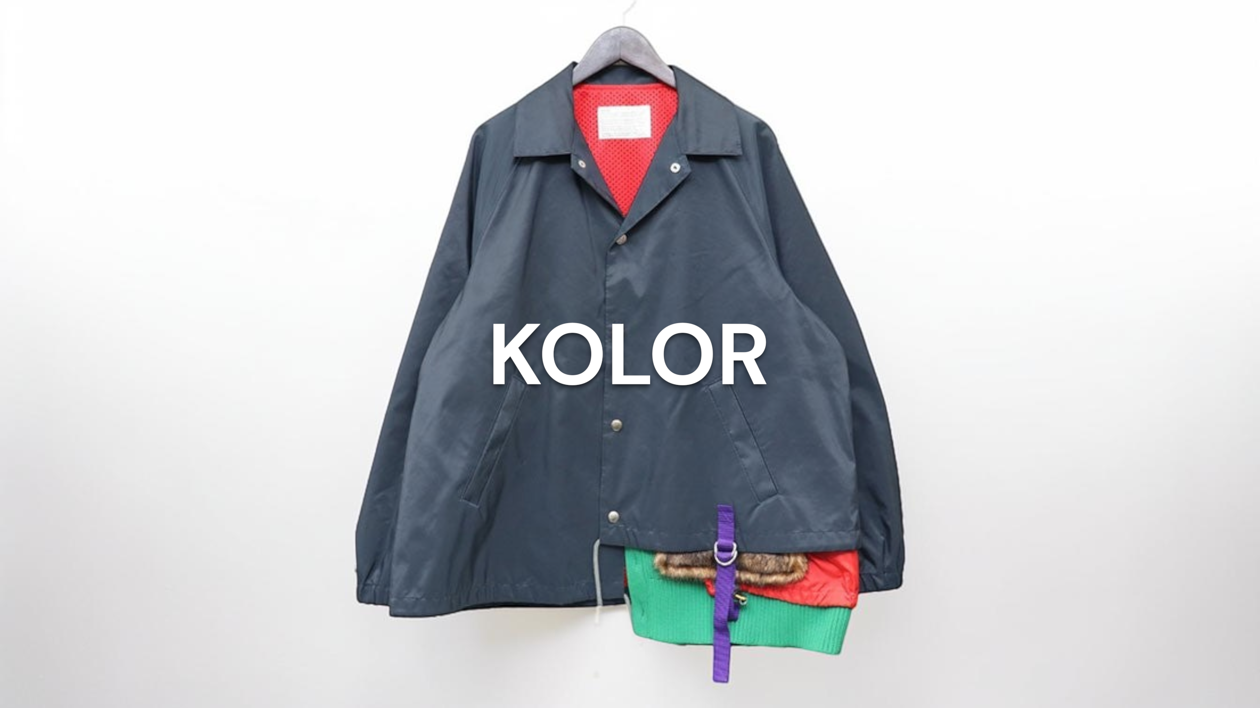 k*c様 kolor カラー ジャケット サイズ2 タグ付き 14SCM-J06 新入荷】KOLOR（カラー） 2021AW パッチワークパネルコーチジャケット