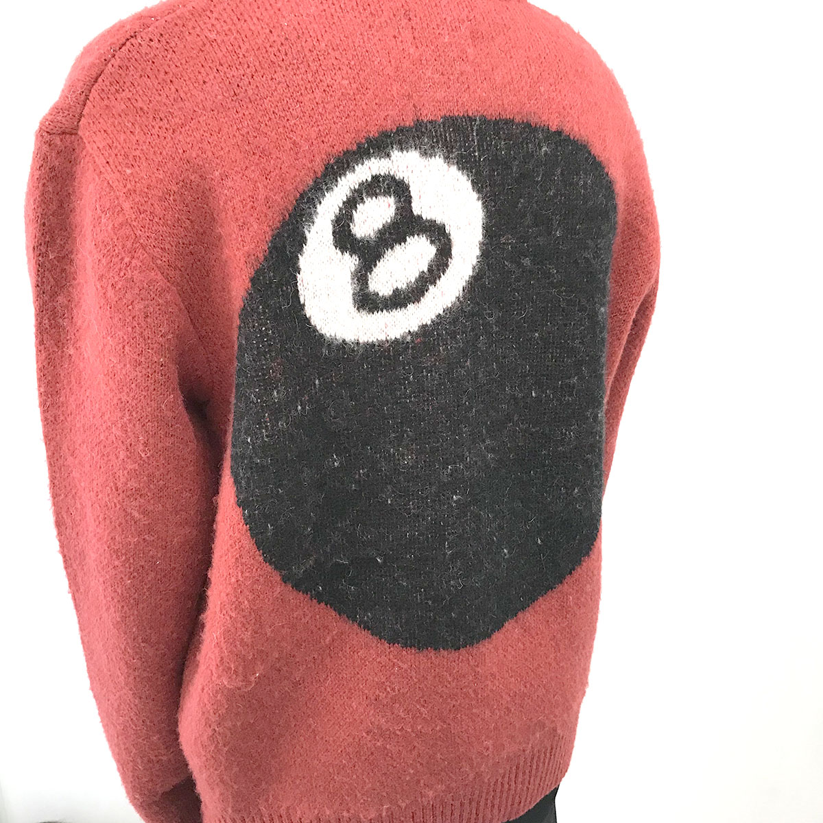 STUSSY◇8ボール/モヘア混ニット/M/ウール/WHT stussy /ステューシー 