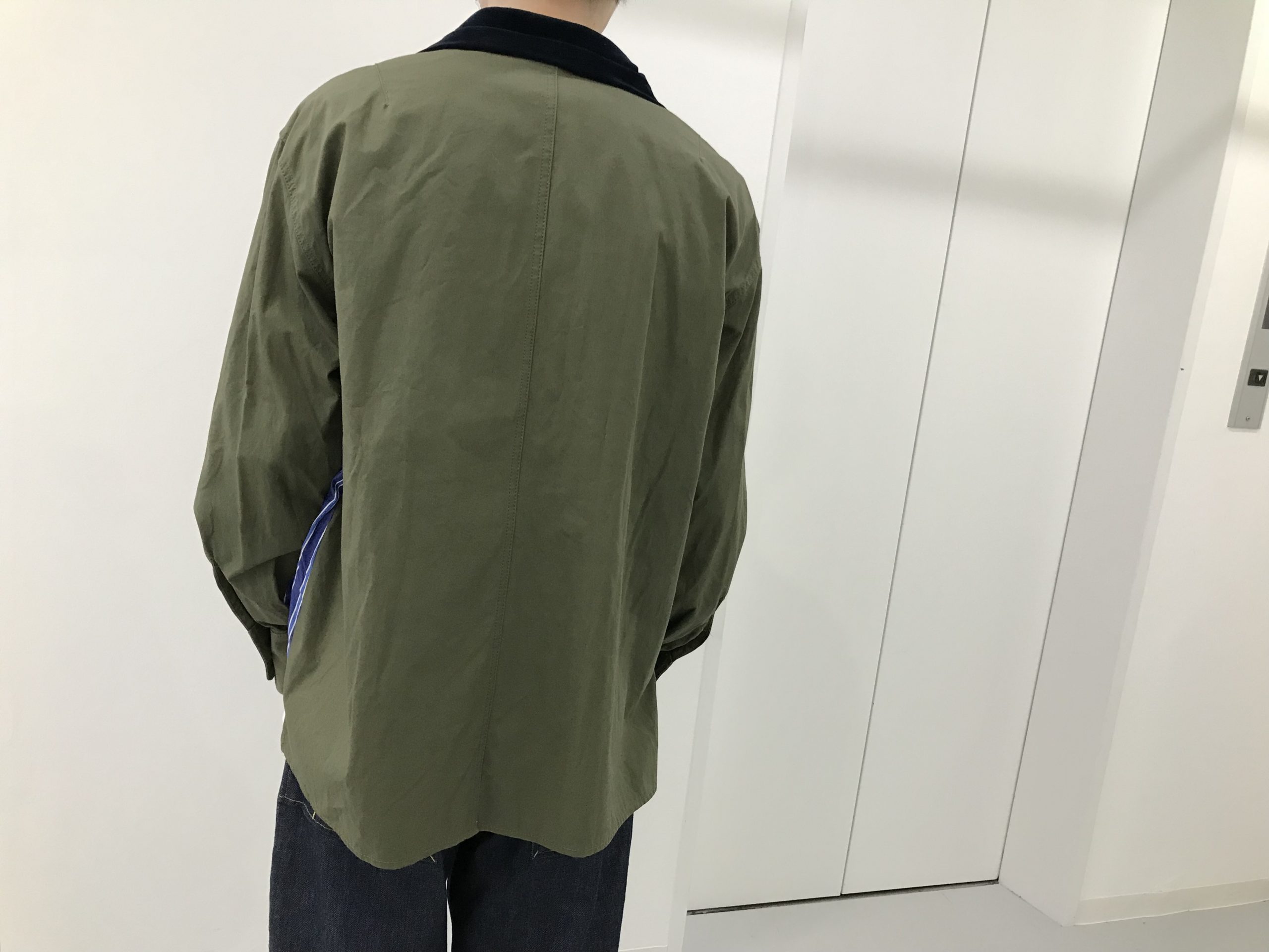 sacai/サカイ】｢FABRIC COMBO SHIRTS｣ストライプ切替ミリタリーシャツ 