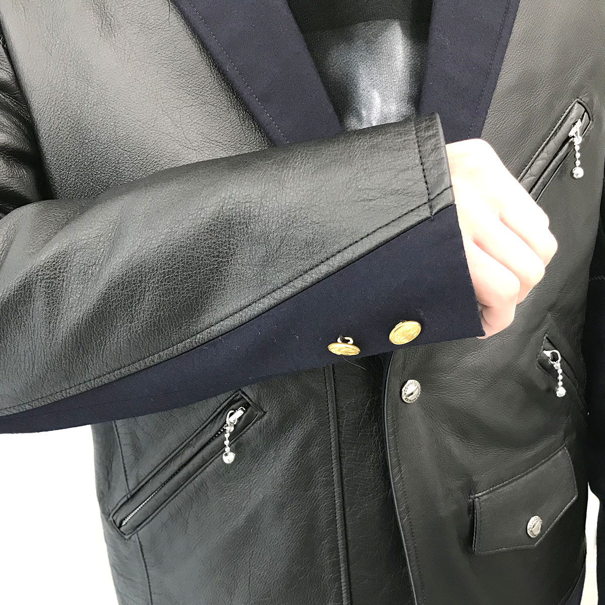JUNYA WATANABE CdG MAN×BROOKS BROTHERS】レザー切替テーラード 