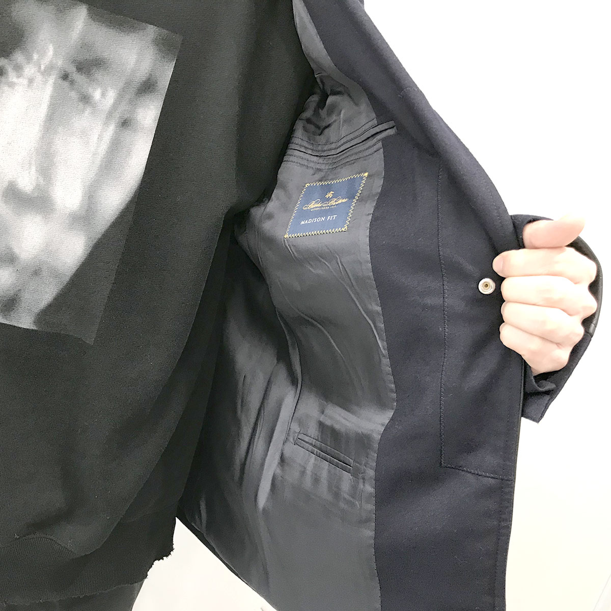 JUNYA WATANABE CdG MAN×BROOKS BROTHERS】レザー切替テーラード 