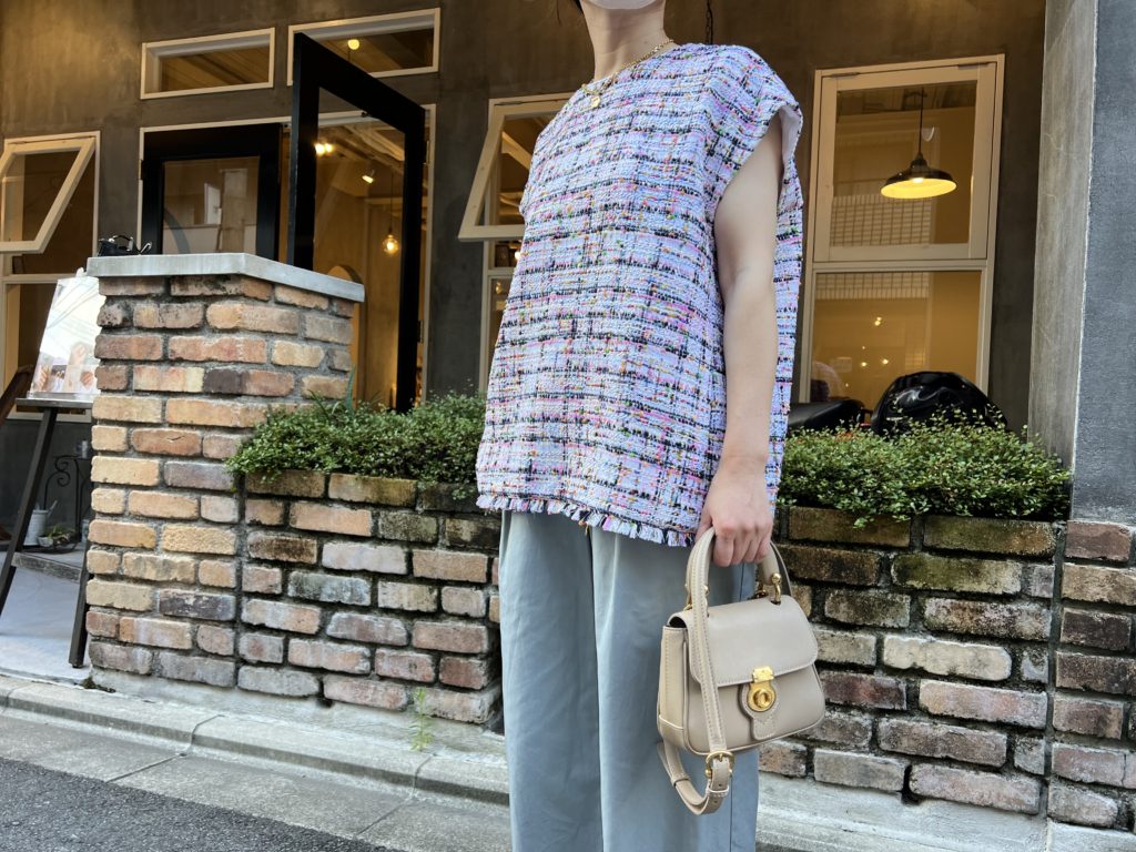 Drawer】ファンシー ツイード ノースリーブ ブラウス【買取入荷 