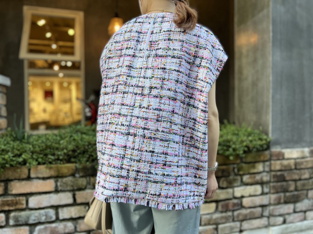 Drawer】ファンシー ツイード ノースリーブ ブラウス【買取入荷 