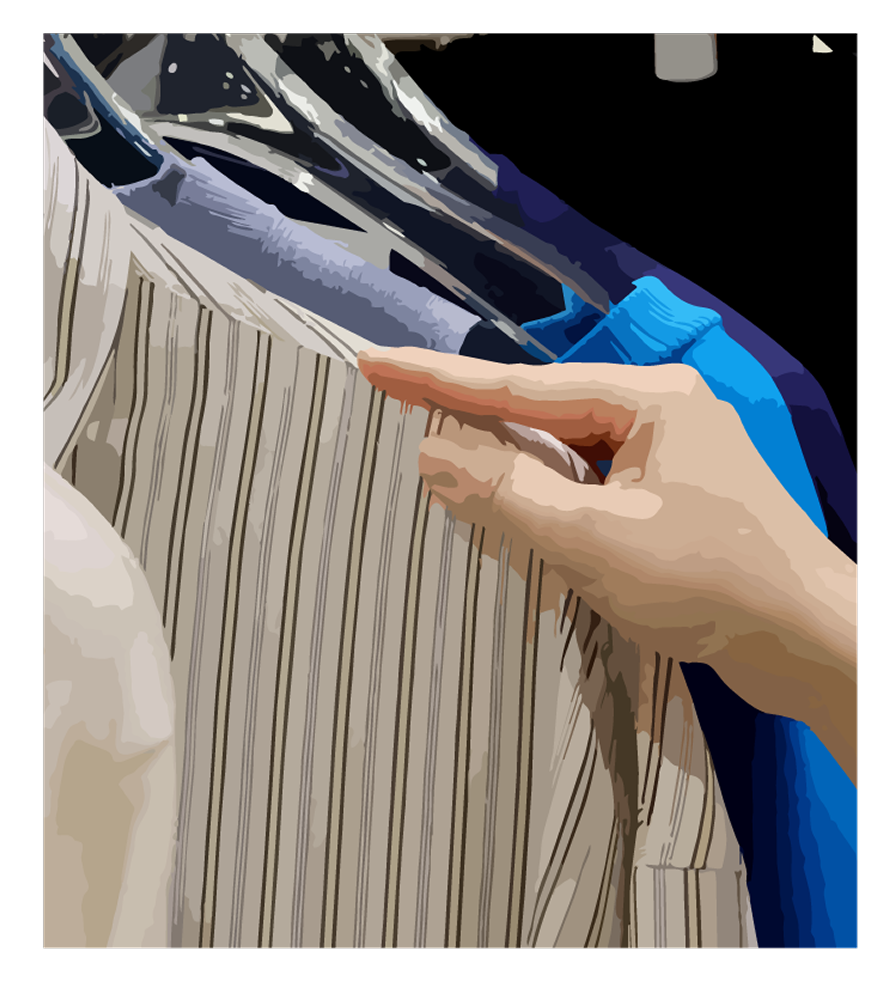 服を選ぶ様子
